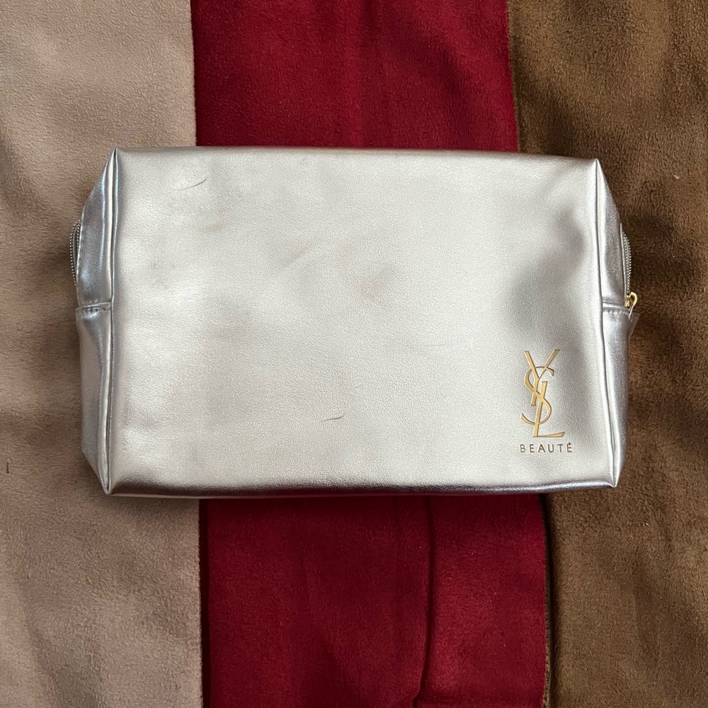 YSL Silver Cosmetic Bag GWP